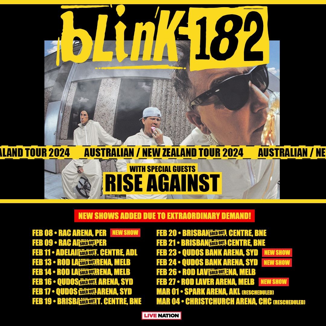 Blink-182 Adds More Shows To Australia Tour Due To Overwhelming Demand ...